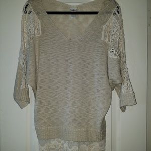 Lace Armed Sweater